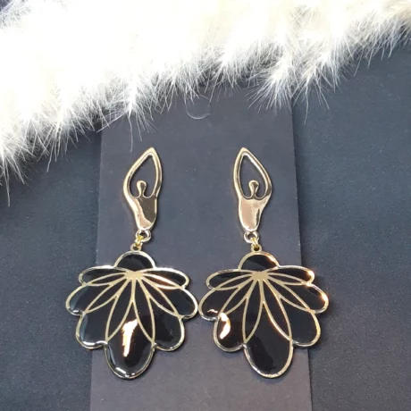 Boucles d'oreilles danseuse polymère noire