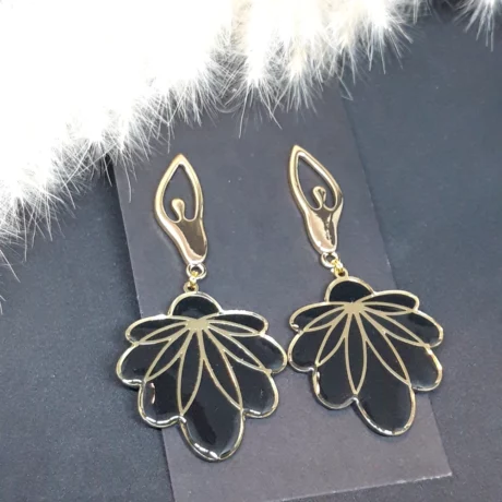 Boucles d'oreilles danseuse polymère noire