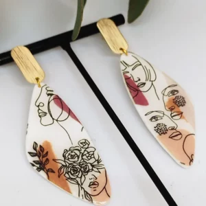 Boucles d'oreilles Visages boho Le Créatelier de Sophie Modèle 1