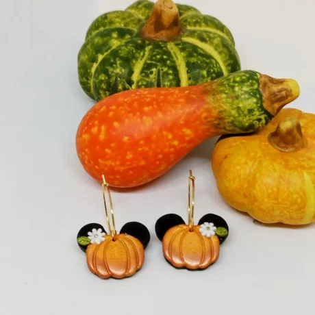 Boucles d'oreilles automne citrouille souris Mickey